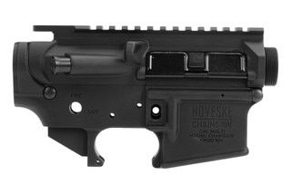 7075-T6 aluminum receiver set for AR-15 builds with Noveske Chainsaw engraving